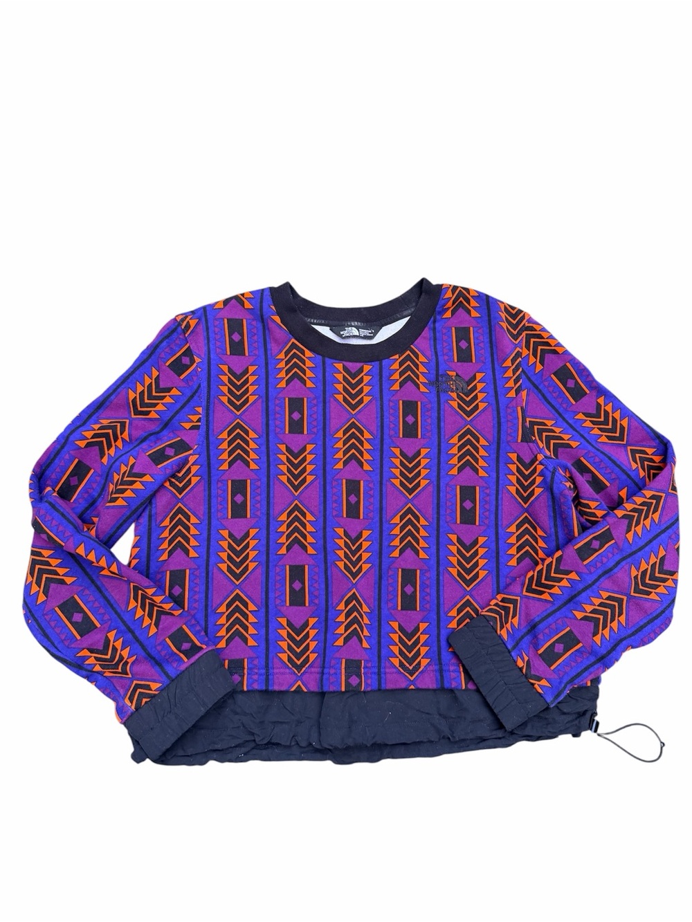 THE NORTH FACE '92 Rage Fleece Crew Geometric Sweater Purple & Orange SZ Large
